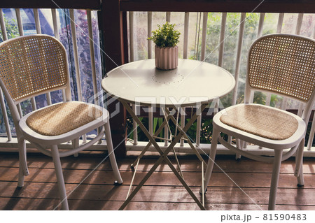 Cafe Table Setting On Verandah 81590483