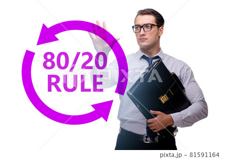 Businessman in pareto rule illustration Businessman in pareto rule illustration 81591164