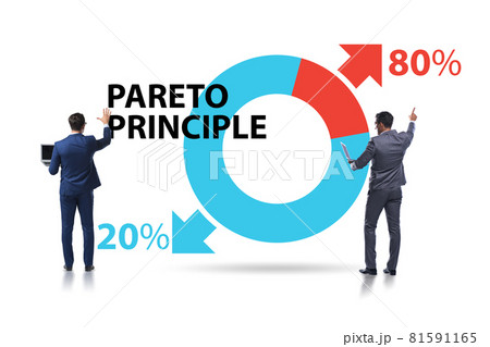 Businessman in pareto rule illustration Businessman in pareto rule illustration 81591165