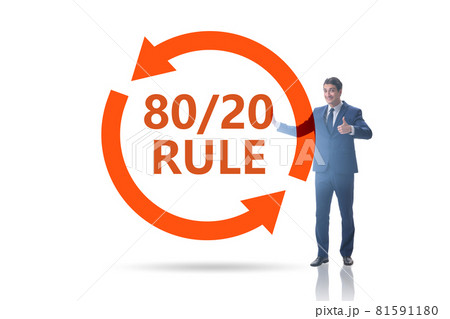 Businessman in pareto rule illustration Businessman in pareto rule illustration 81591180