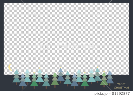 クリスマスツリーと月のフレーム　透過 81592877
