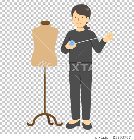 ファッションデザイナーの女性のイラスト素材