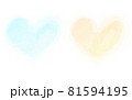 水彩ハート フレーム・背景（水色・黄色） 81594195