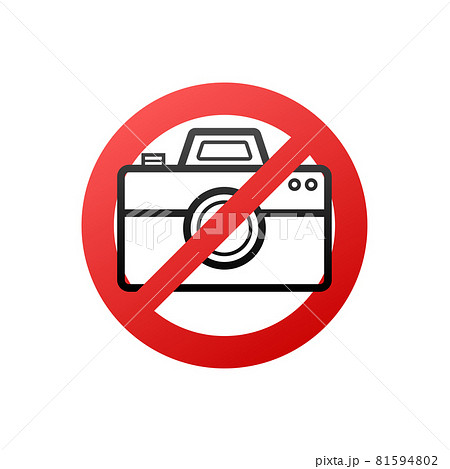 No photo, great design for any purposes. Camera icon. Warning icon. Vector illustration. 81594802
