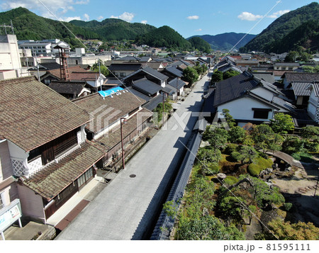 因幡街道大原宿の町並みの空撮 因幡街道大原宿の町並みの空撮 81595111
