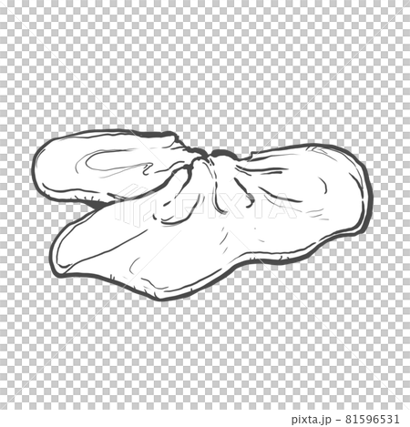 きくらげの和風手描き線画イラスト 81596531