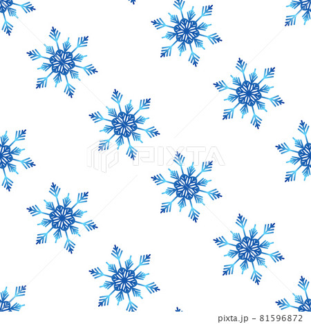 Winter seamless pattern with colorful gradient snowflakes on white background. Vector illustration for fabric, textile wallpaper, posters, gift wrapping paper. Christmas vector illustration 81596872