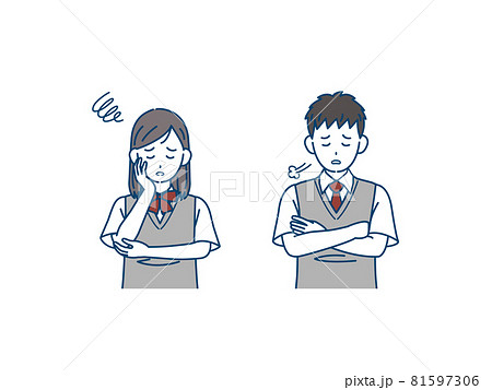 落ち込む学生 不安 悩み 中高生 高校生 中学生 男女 イラスト素材 落ち込む学生 不安 悩み 中高生 高校生 中学生 男女 イラスト素材 81597306