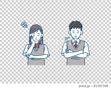 落ち込む学生 不安 悩み 中高生 高校生 中学生 男女 イラスト素材 落ち込む学生 不安 悩み 中高生 高校生 中学生 男女 イラスト素材 81597306