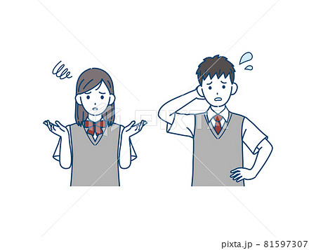 困る学生 トラブル 問題 中高生 高校生 中学生 男女 イラスト素材 困る学生 トラブル 問題 中高生 高校生 中学生 男女 イラスト素材 81597307