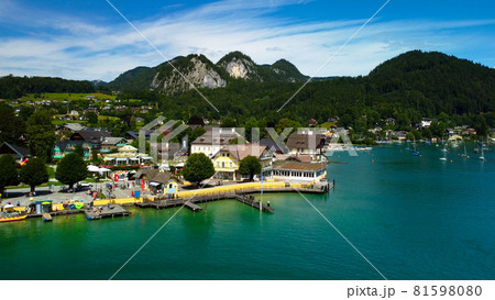 Lake Wolfgangsee in Austria from above Lake Wolfgangsee in Austria from above 81598080