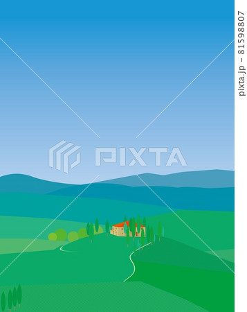 オルチャ渓谷　val　d'orcia　トスカーナ　toscana　夏風景 81598807