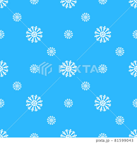 Winter seamless pattern with white snowflakes on blue background. Vector illustration for fabric, textile wallpaper, posters, gift wrapping paper. Christmas vector illustration 81599043