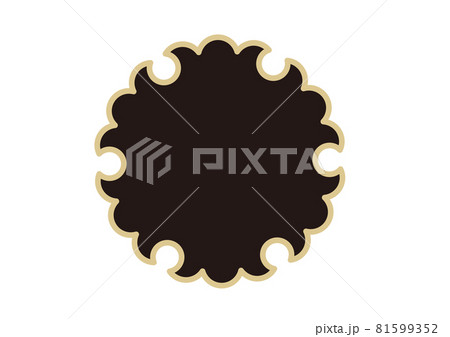 黒と金の和風モチーフ　雪華　アイコン素材 81599352