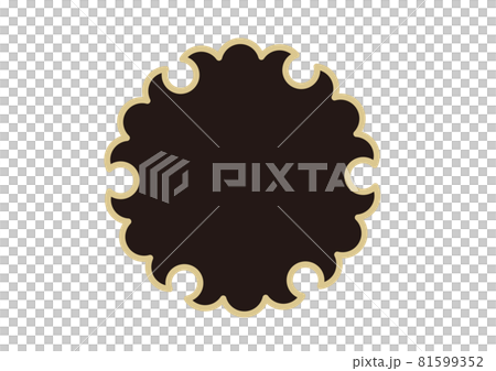 黒と金の和風モチーフ　雪華　アイコン素材 81599352