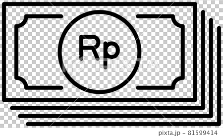 印尼盾鈔票線圖標 81599414