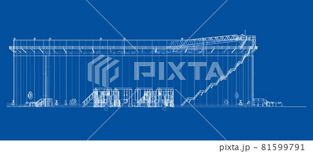 Large oil tank with floating roof. Vector 81599791