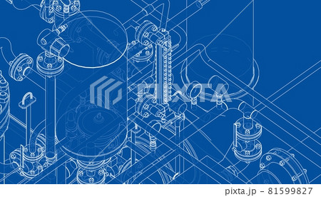 Valves and other industrial equipment. Vector 81599827