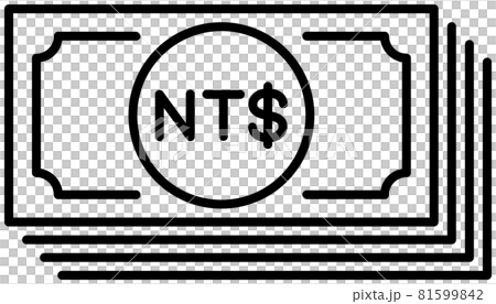 ニュー台湾ドル　紙幣　ラインアイコン 81599842