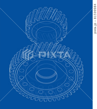 Gear wheel. Vector rendering of 3d 81599984