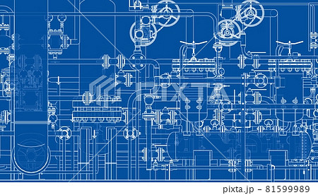 Valves and other industrial equipment. Vector 81599989