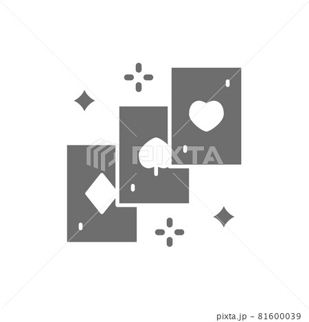 Magic playing cards grey icon. Isolated on white background Magic playing cards grey icon. Isolated on white background 81600039