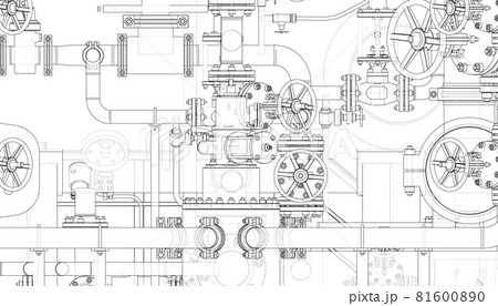 Valves and other industrial equipment. Vector 81600890