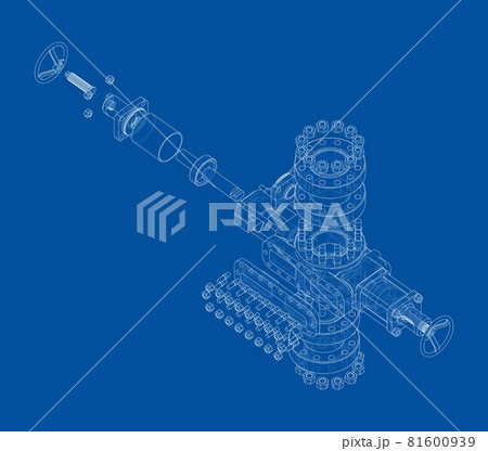 Blowout preventer. Vector rendering of 3d 81600939