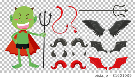 Set of devil and angel object decor 81601039