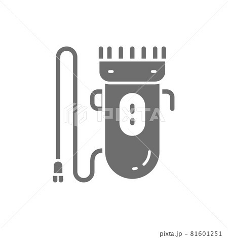 Hair clipper, trimmer, electric shaver grey icon. 81601251