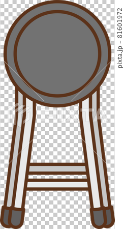 Illustration of a round chair in a folded state 81601972