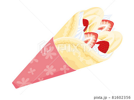 Strawberry And Banana Crepe Stock Illustration