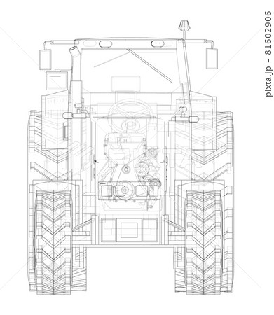 Farm Tractor Concept. Vector Farm Tractor Concept. Vector 81602906
