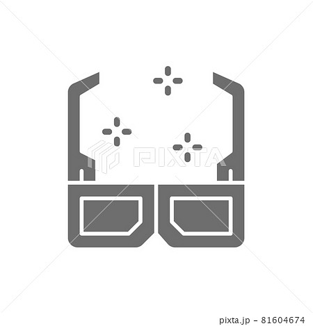 3D cinema glasses grey icon. Isolated on white background 81604674