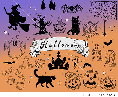 手描き ハロウィン アンティーク風 手描き ハロウィン アンティーク風 81604853