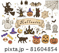 手描き　ハロウィン　アンティーク風カラー 81604854