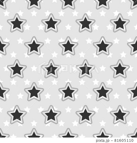 Abstract Seamless pattern with stars on a gray background. Vector illustration 81605110