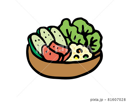 野菜サラダ 食べもののイラスト素材
