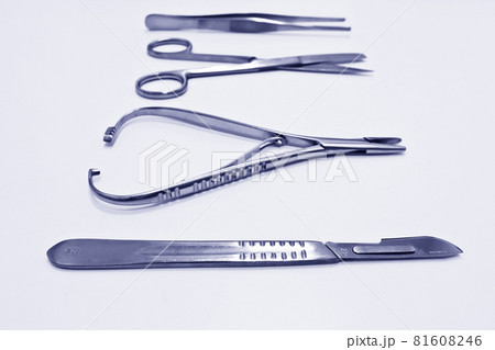 Surgical instruments isolated on the white background Surgical instruments isolated on the white background 81608246