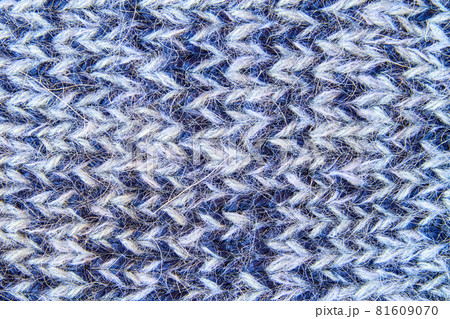 Blue knitted textured background. Closeup 81609070