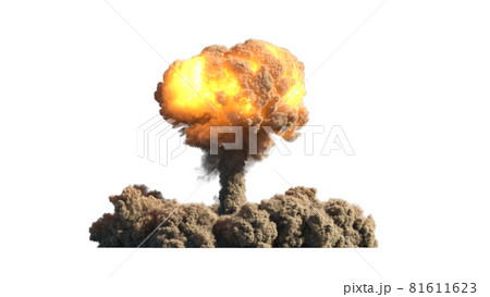 Atomic explosion on white background Atomic explosion on white background 81611623