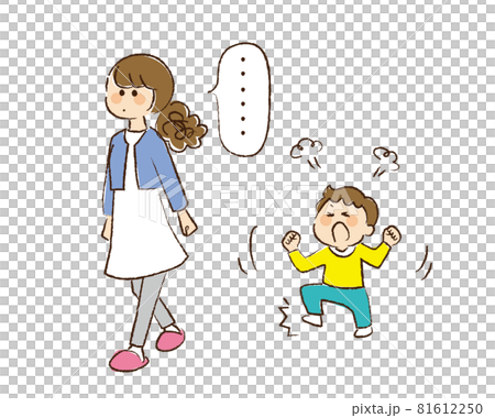 A boy who steps on the ground and a mother who does not deal with it A boy who steps on the ground and a mother who does not deal with it 81612250