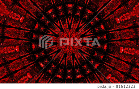 A red glowing floral kaleidoscope pattern background A red glowing floral kaleidoscope pattern background 81612323