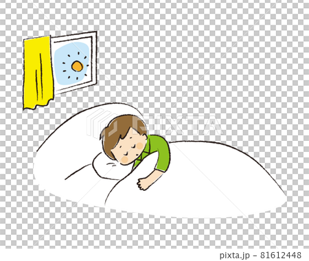 Boy oversleeping in the morning Boy oversleeping in the morning 81612448