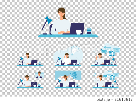 在家遠程辦公的女商人 81613612