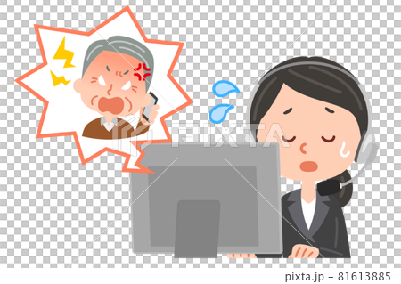 サポートセンターとクレーマーの老人男性 81613885