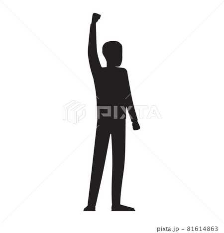 Man Silhouette with Red Streamer Illustration 81614863
