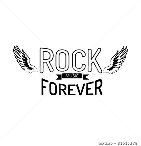 Rock Music Forever Vector Illustration On Whiteのイラスト素材