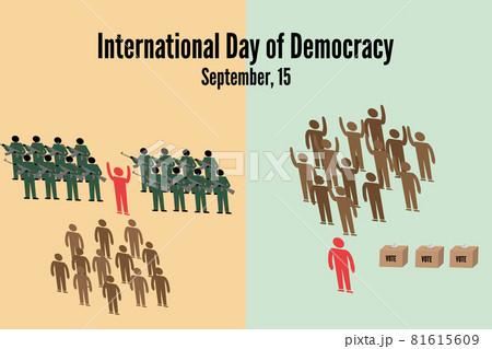 Composition of democrtic or anti democratical ruling. International Day of Democracy concept  81615609