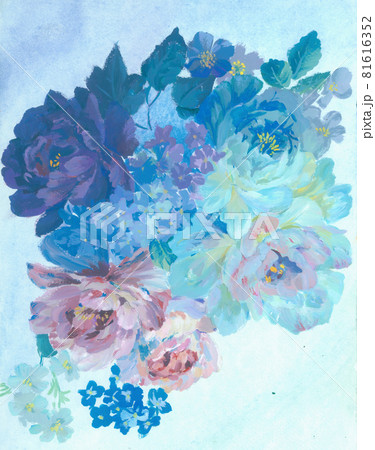 透明水彩 水彩画 花 81616352